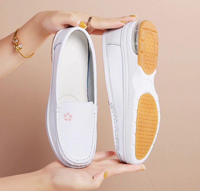 Lacy Dame Kvalitets Slip-on Flat Loafer Sko - Grå