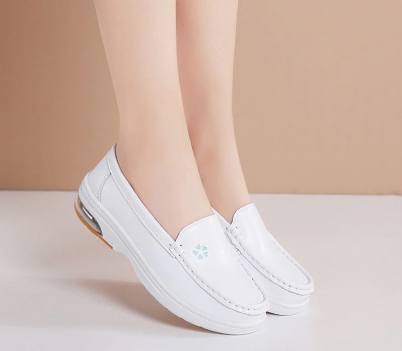 Lacy Dame Kvalitets Slip-on Flat Loafer Sko - Grå