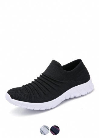 Lanet Dame Åndbare Komfortable Slip-on Loafers Sorte Sko