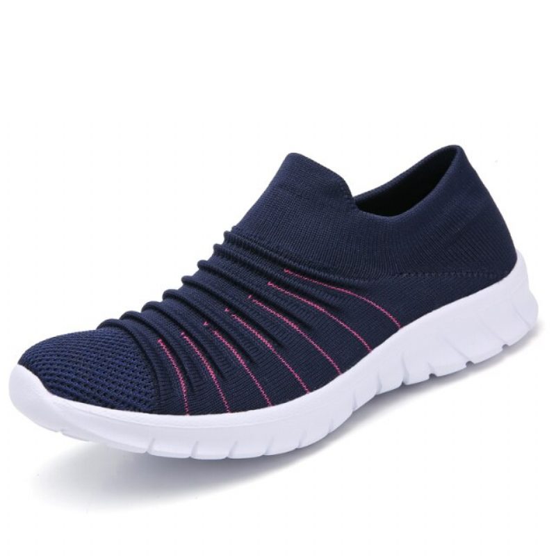 Lanet Dame Åndbare Komfortable Slip-on Loafers Sorte Sko - Sort