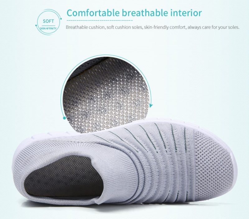 Lanet Dame Åndbare Komfortable Slip-on Loafers Sorte Sko - Sort