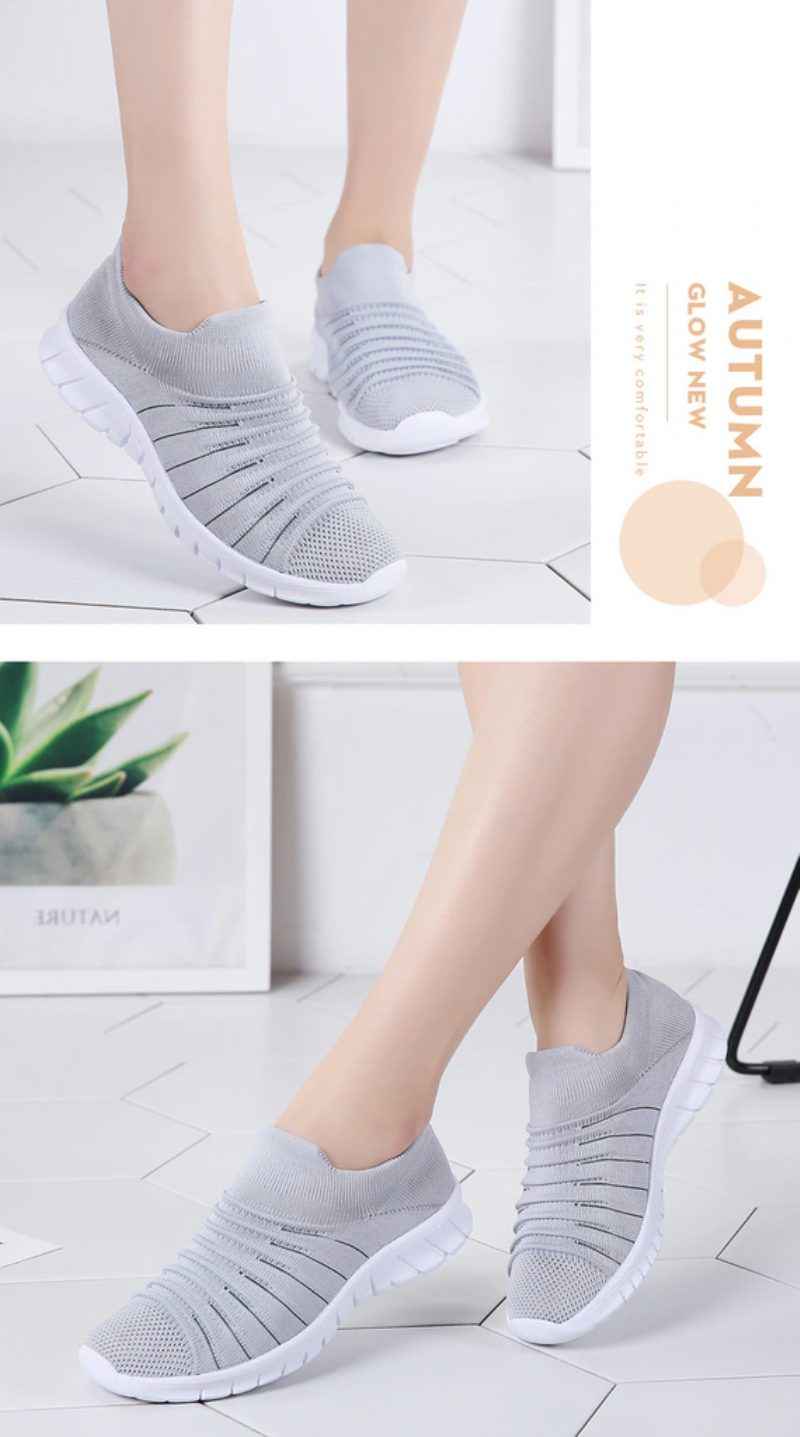 Lanet Dame Åndbare Komfortable Slip-on Loafers Sorte Sko - Sort
