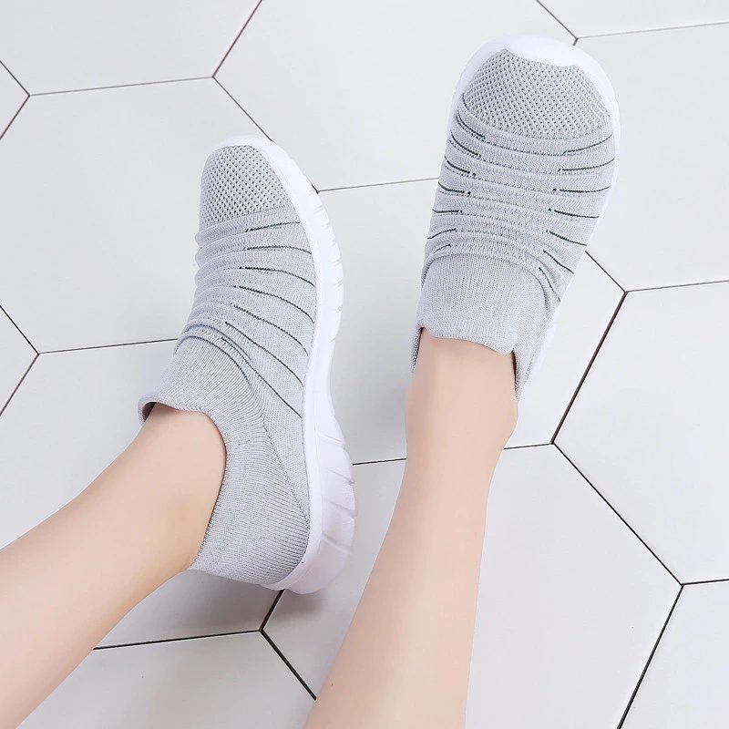 Lanet Dame Åndbare Komfortable Slip-on Loafers Sorte Sko - Sort