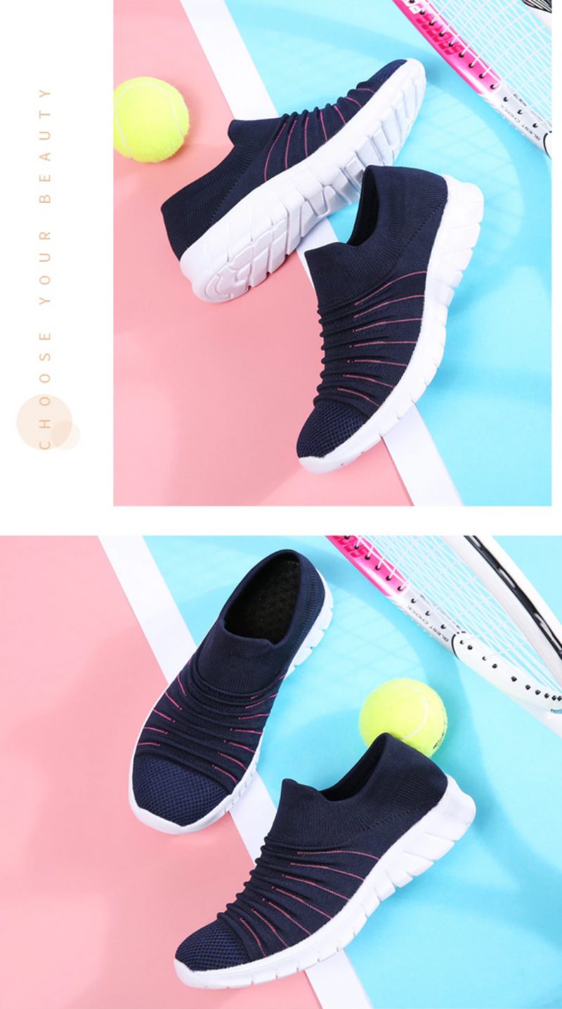 Lanet Dame Åndbare Komfortable Slip-on Loafers Sorte Sko - Sort