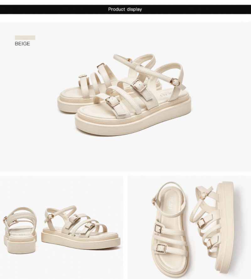 Lary Platformssandal Til Kvinder - Beige