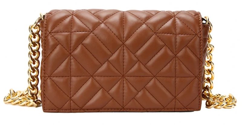Latty Dame Minimalistisk Quiltet Flap Håndtaske - Brun