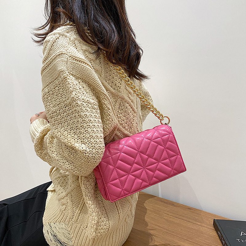 Latty Dame Minimalistisk Quiltet Flap Håndtaske - Brun