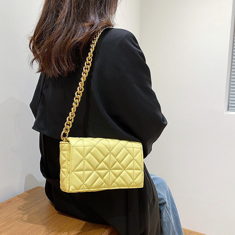Latty Dame Minimalistisk Quiltet Flap Håndtaske - Brun