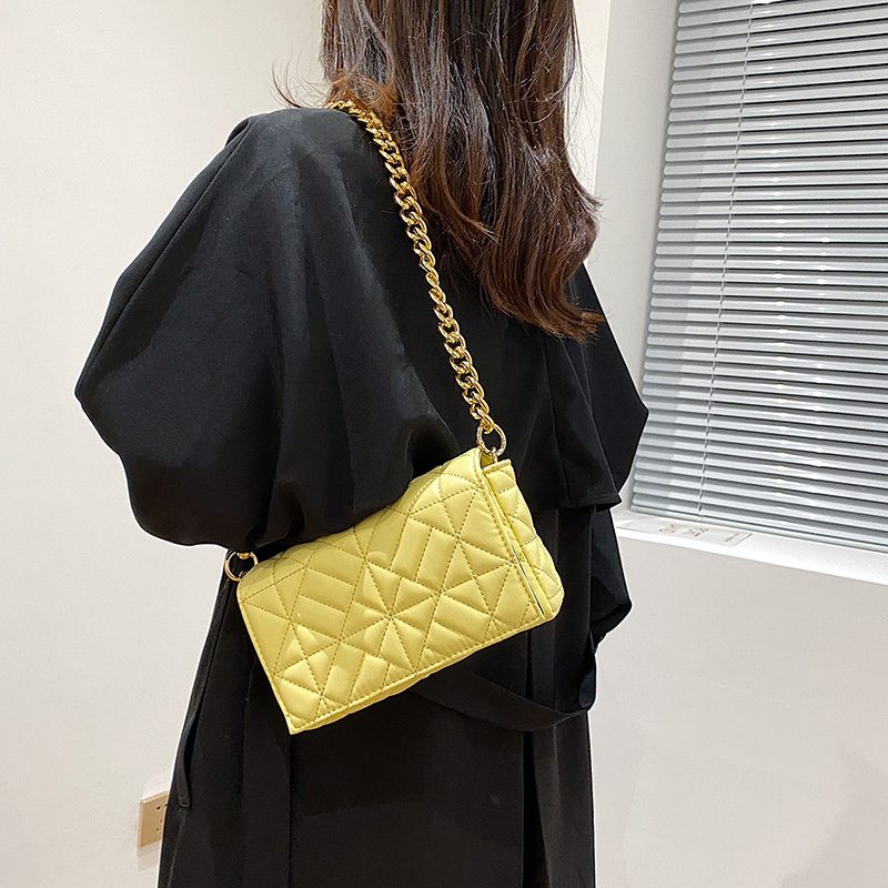 Latty Dame Minimalistisk Quiltet Flap Håndtaske - Brun