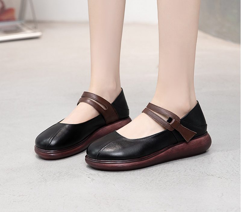 Laura Loafer Med Flad Platform Til Kvinder - Sort