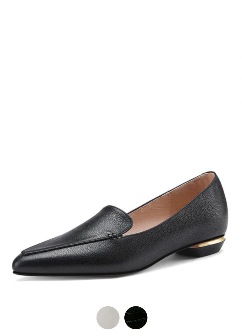 Leron Dame Læder Designer Sort Loafer