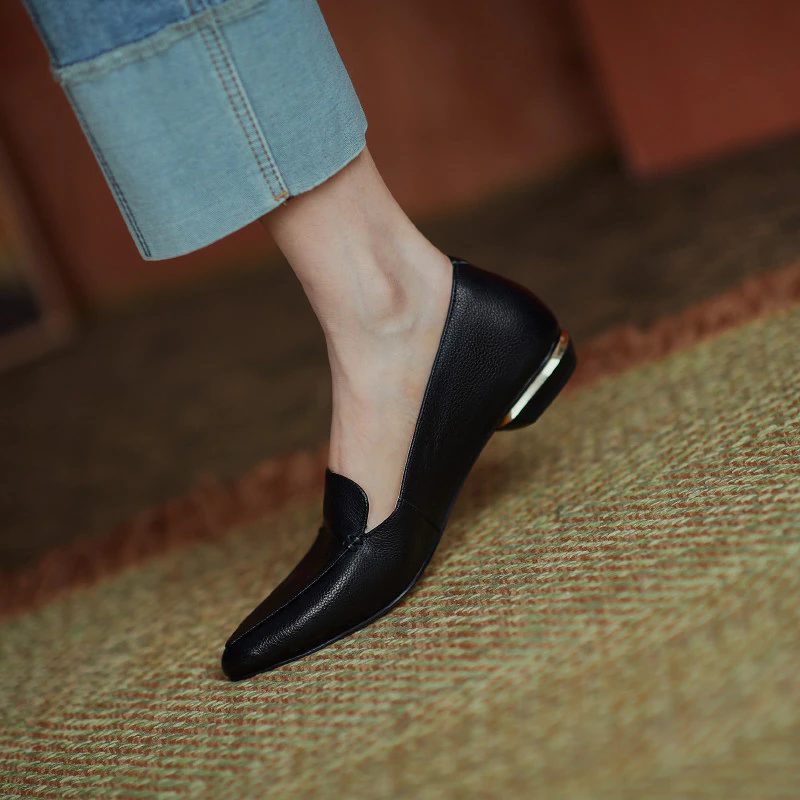 Leron Designer Loafer I Læder Til Kvinder - Beige