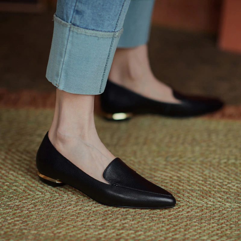 Leron Designer Loafer I Læder Til Kvinder - Beige