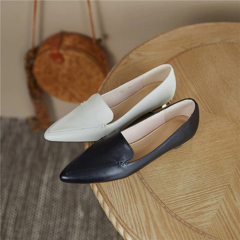Leron Designer Loafer I Læder Til Kvinder - Beige