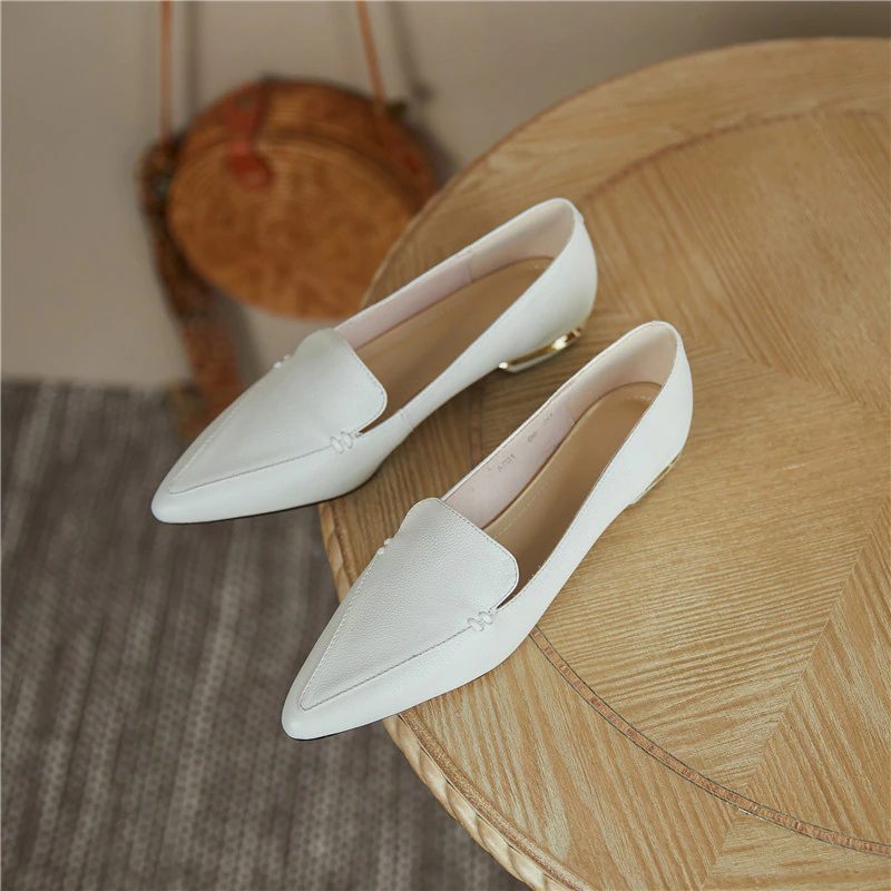 Leron Designer Loafer I Læder Til Kvinder - Beige