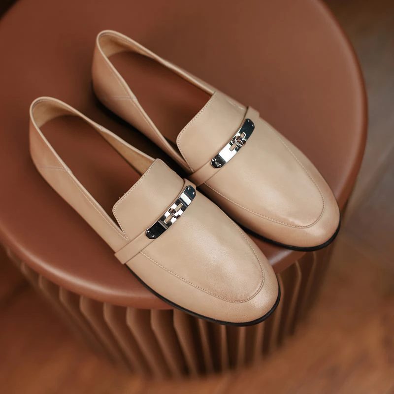Letty Damekjole Flade Loafer Sko - Abrikos
