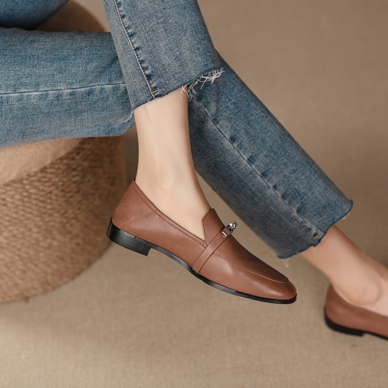 Letty Damekjole Flade Loafer Sko - Abrikos