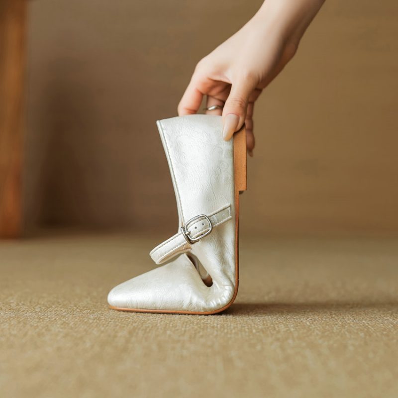 Lilia Dame Læder Flats - Sort