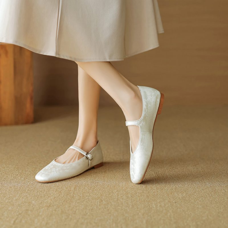Lilia Dame Læder Flats - Sort
