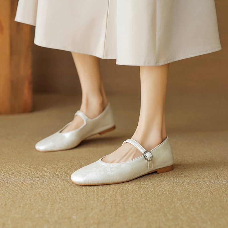 Lilia Dame Læder Flats - Sort