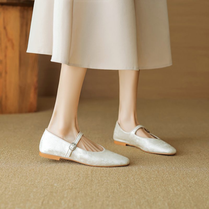 Lilia Dame Læder Flats - Sort