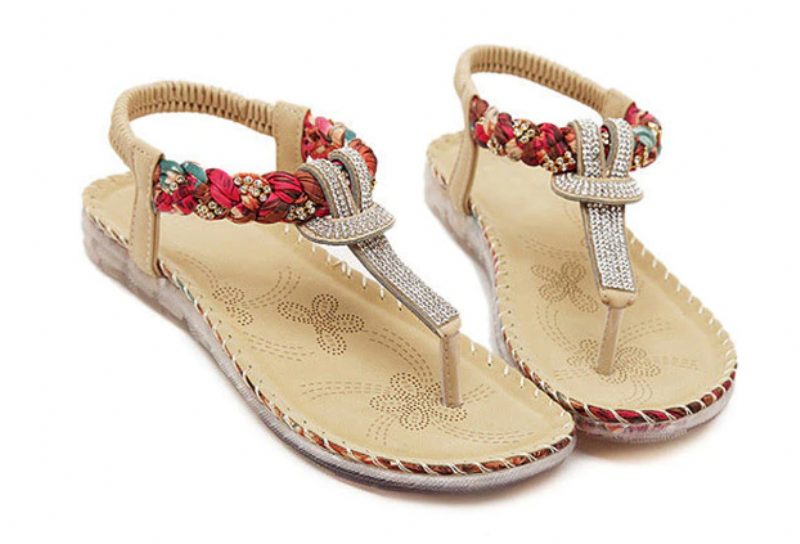 Linda Behagelig Sommersandal Til Kvinder - Abrikos