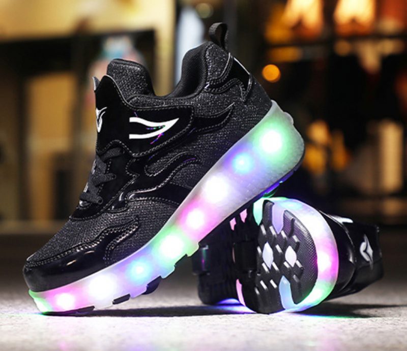 Lisboa Unisex Rullesneaker Til Børn - Sort
