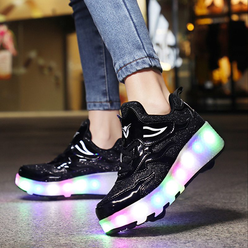 Lisboa Unisex Rullesneakers Til Børn - Sort
