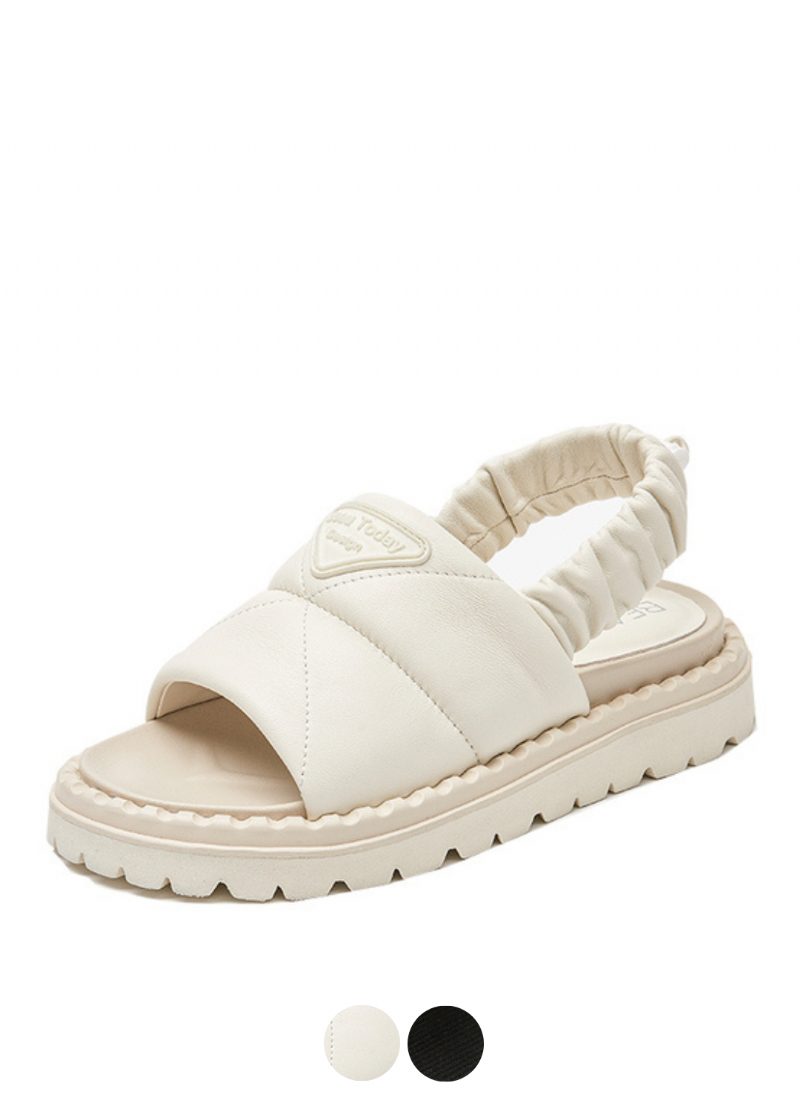Litcy Sandal Med Elastik I Læder Til Kvinder