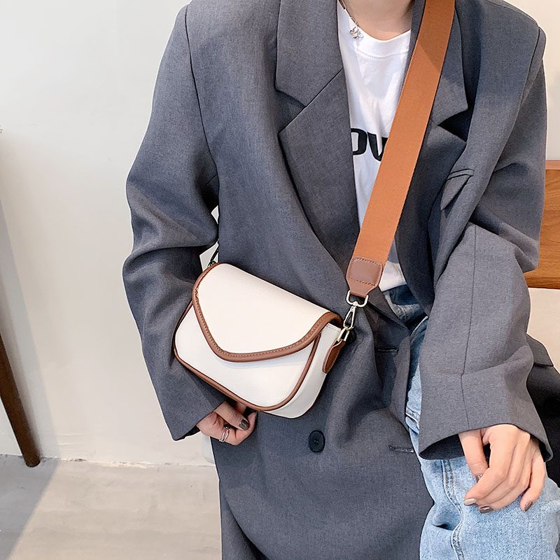 Livlig Designer-håndtaske I Læder I - Beige med Brun