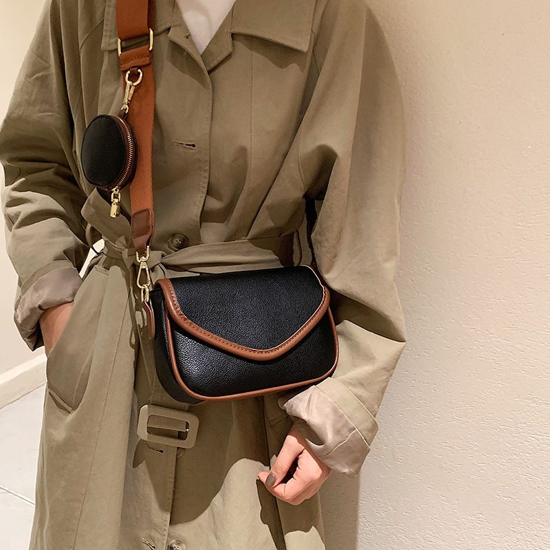 Livlig Designer-håndtaske I Læder I - Beige med Brun