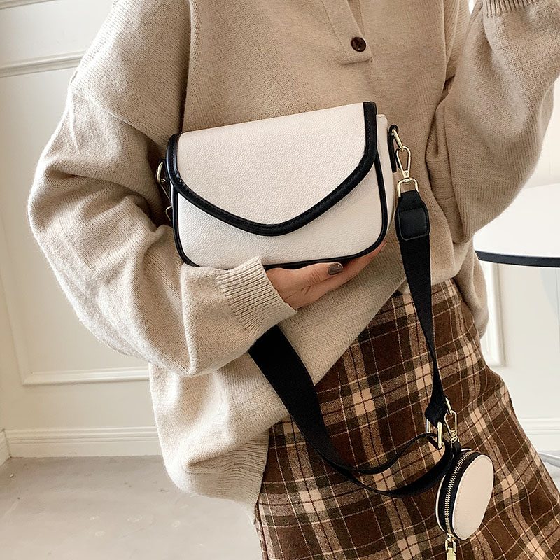 Livlig Designer-håndtaske I Læder I - Beige med Brun