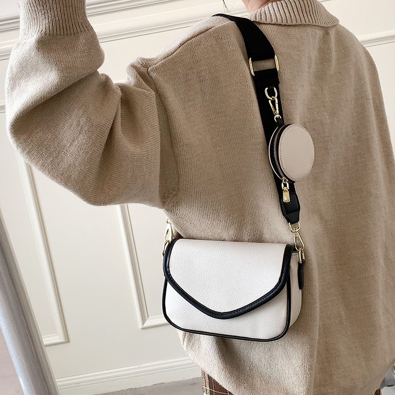 Livlig Designer-håndtaske I Læder I - Beige med Brun