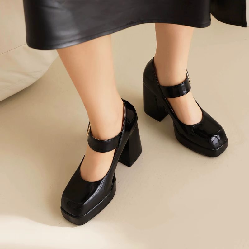 Liz Kvinders Square Toe Pumps - Rød
