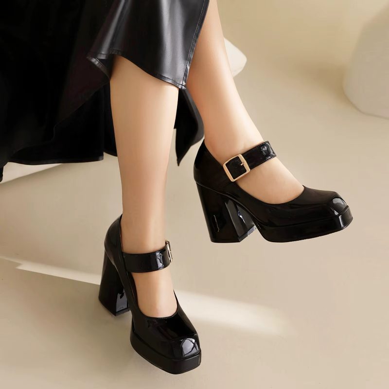 Liz Kvinders Square Toe Pumps - Rød