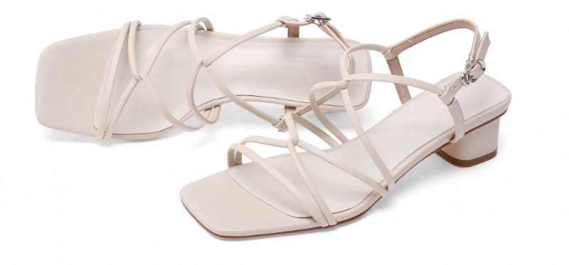 Liza Højkvalitets Sandal Med Mellemhæl Til Kvinder - Beige