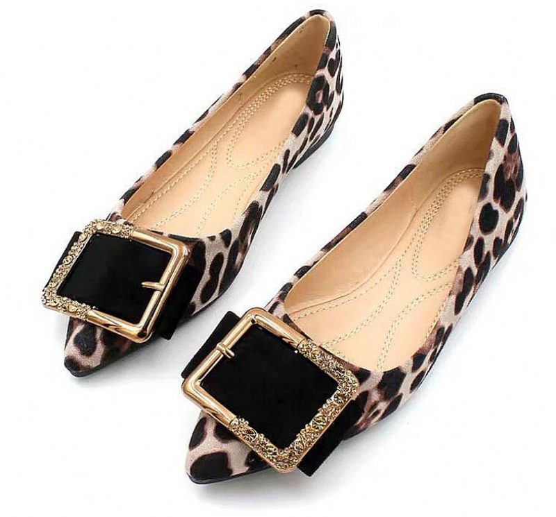 Liza Leopard Fashion Flade Sko Til Kvinder - Grå
