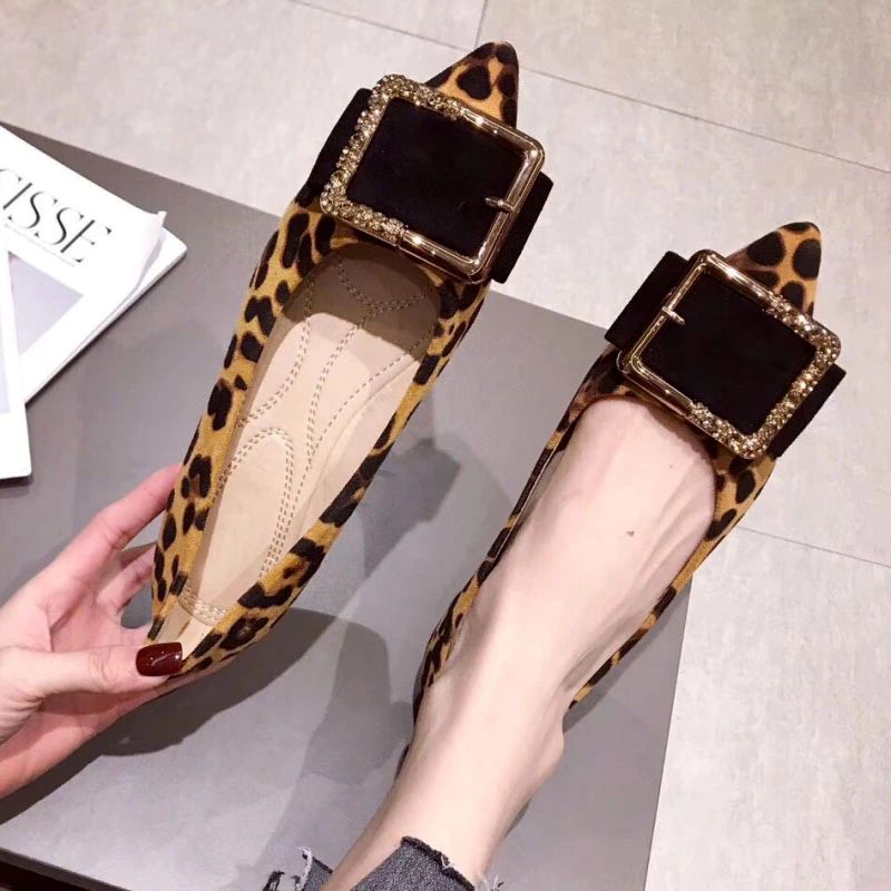 Liza Leopard Fashion Flade Sko Til Kvinder - Grå