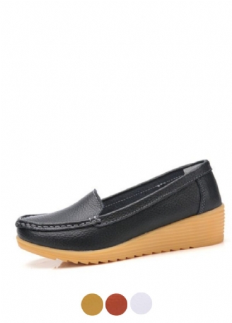 Liza Loafer Platform Sorte Sko Til Kvinder