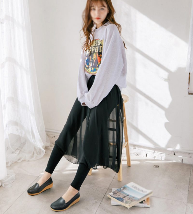Liza Loafer Platform Sorte Sko Til Kvinder - Sort