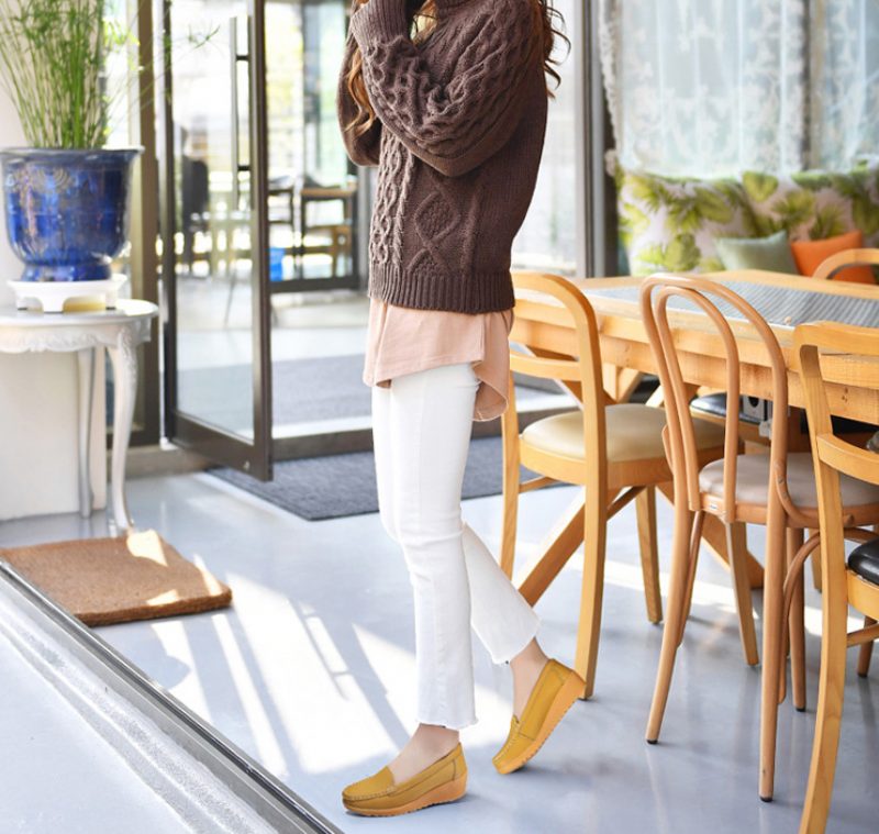 Liza Loafer Platform Sorte Sko Til Kvinder - Sort