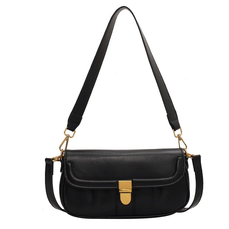 Liza Luksus Læder Crossbody Håndtaske Til Kvinder - Sort
