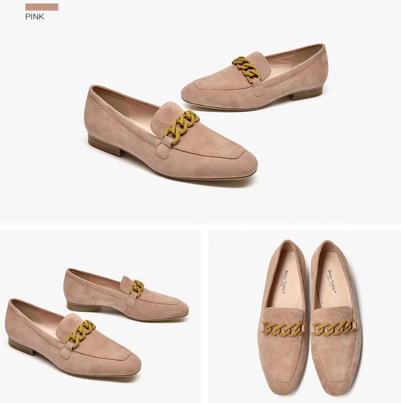 Lorenza Elegante Loafer-sko I Ruskind Til Kvinder - Pink
