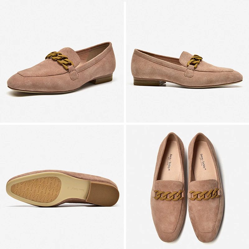 Lorenza Elegante Loafer-sko I Ruskind Til Kvinder - Pink