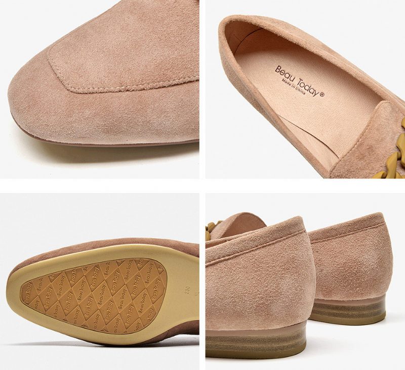 Lorenza Elegante Loafer-sko I Ruskind Til Kvinder - Pink