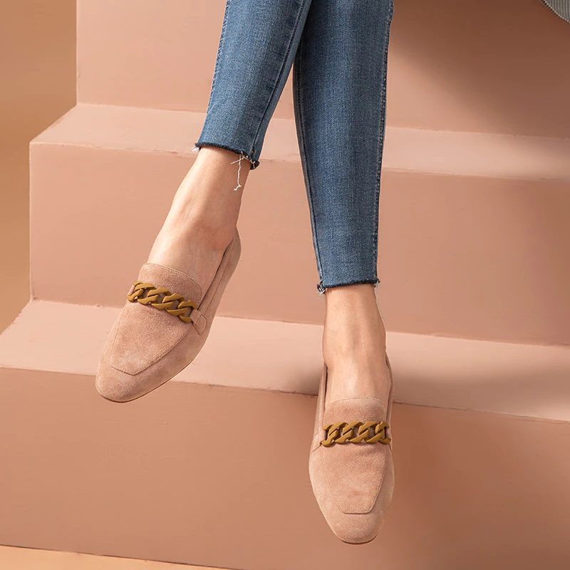 Lorenza Elegante Loafer-sko I Ruskind Til Kvinder - Pink