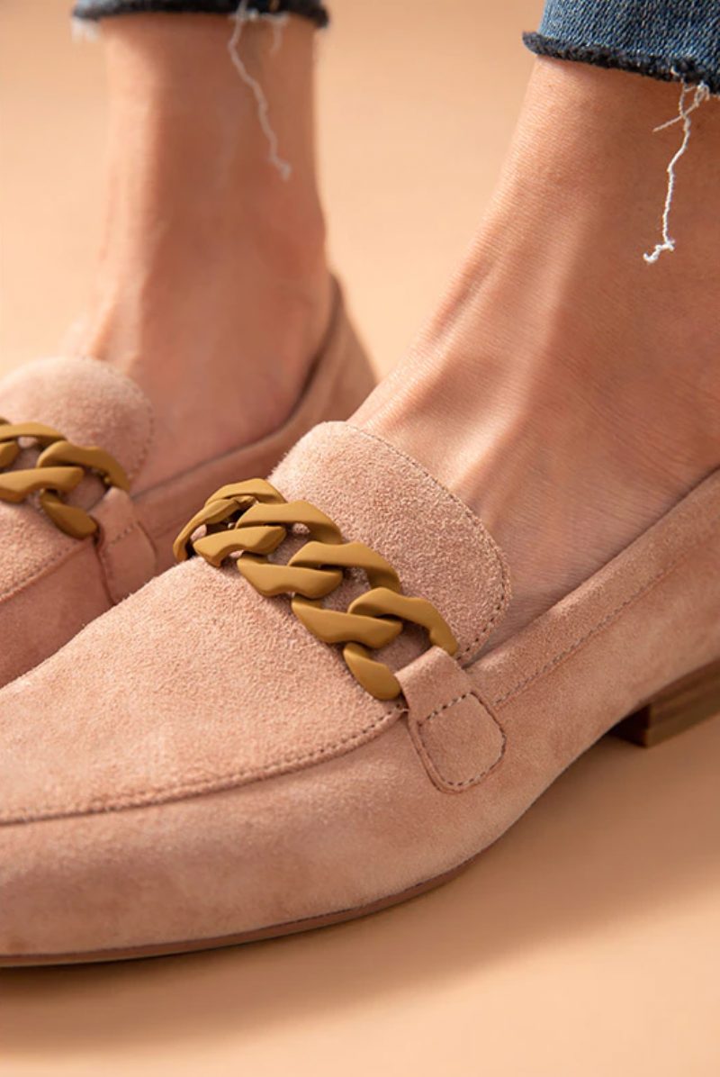 Lorenza Elegante Loafer-sko I Ruskind Til Kvinder - Pink