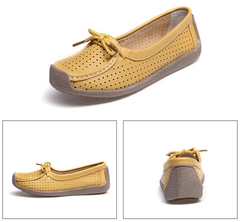 Loyola Dame Sommer Flade Loafers Sko - Gul