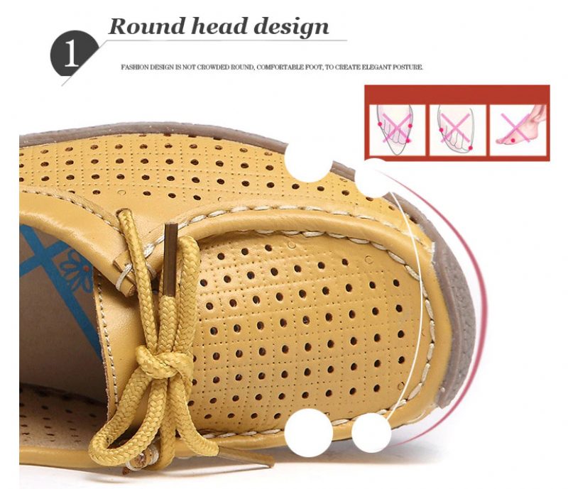 Loyola Dame Sommer Flade Loafers Sko - Gul