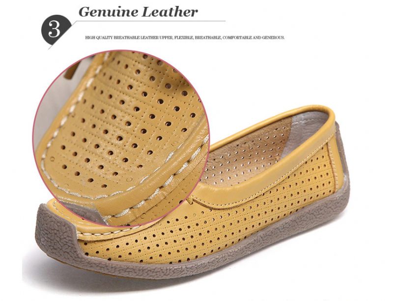 Loyola Dame Sommer Flade Loafers Sko - Gul